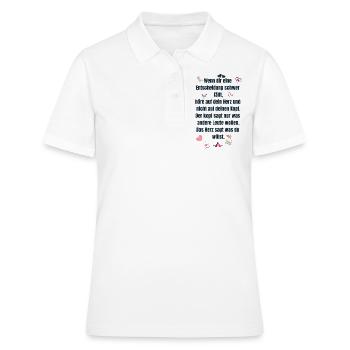 Das Herz sagt was du willst - Frauen Polo Shirt - Weiß - Vorne - Ailine (174cm)