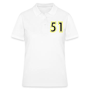 51 Zahl College - Frauen Polo Shirt - Weiß - Vorne - Ailine (174cm)