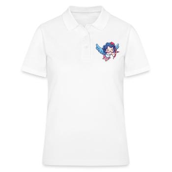 Ange arc et flèche Cupidon Saint-Valentin - Polo Femme - blanc - Devant - Ailine (174cm)