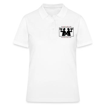 Buveur Bière Silhouette - Polo Femme - blanc - Devant - Ailine (174cm)