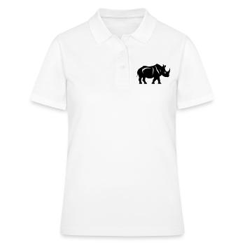 Nashorn Silhouette - Frauen Polo Shirt - Weiß - Vorne - Ailine (174cm)