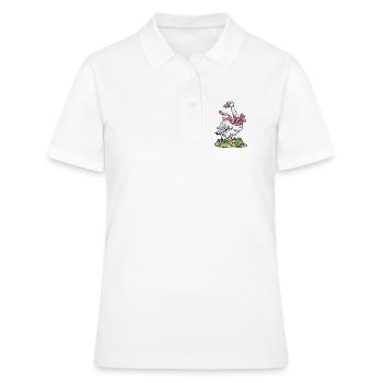 Oie au ruban rose - Polo Femme - blanc - Devant - Ailine (174cm)