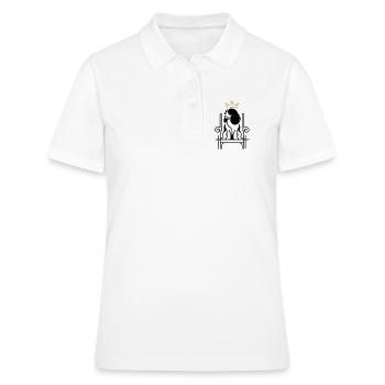 Kavalier König Charles Royal auf dem Thron - Frauen Polo Shirt - Weiß - Vorne - Ailine (174cm)
