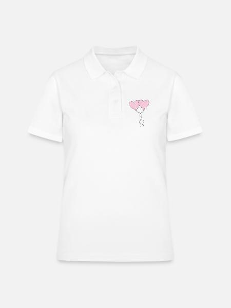 rosarotes Herz Herz rosa Geschenk Valentinstag - Frauen Polo Shirt - Weiß
