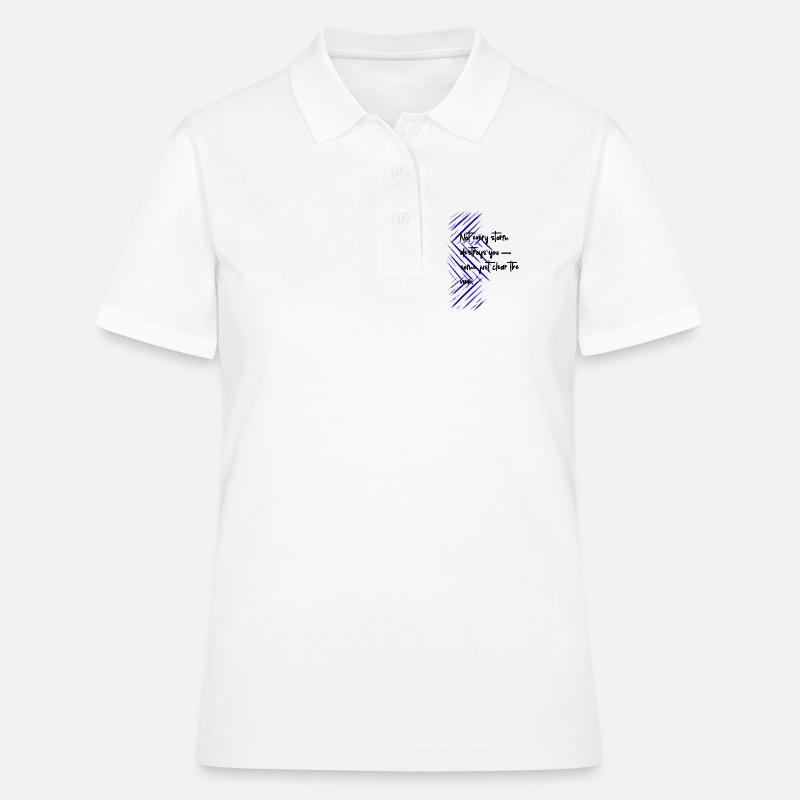 Blue Diagonal Hatch Abstract design - Women's Polo Shirt - white