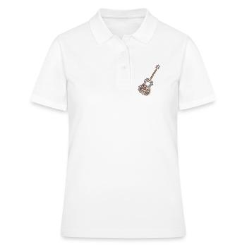 Gitarre Wortwolke - Rock & Roll Fingerpicking - Frauen Polo Shirt - Weiß - Vorne - Ailine (174cm)