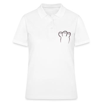 Braune Pfote - Frauen Polo Shirt - Weiß - Vorne - Ailine (174cm)