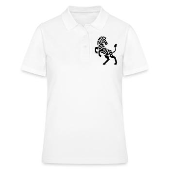 Zebra Silhouette Kunststück Minimal Design - Frauen Polo Shirt - Weiß - Vorne - Ailine (174cm)
