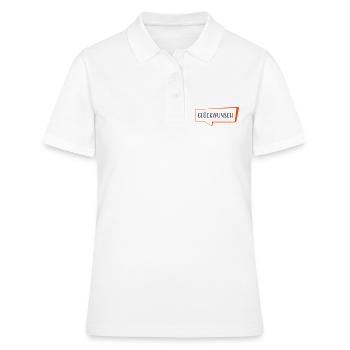 Sprechblase Glueckwunsch - 2 Farben - Frauen Polo Shirt - Weiß - Vorne - Ailine (174cm)
