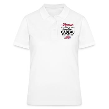 Mamie Grand-Mère Cadeau Retraite Retraitée Fête - Polo Femme - blanc - Devant - Ailine (174cm)