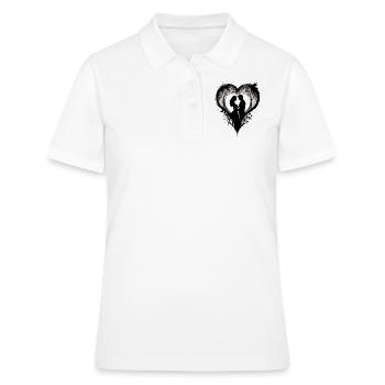 COUPLE DE LA SAINT-VALENTIN, HOMME ET FEMME AMOUREUX 2024 - Polo Femme - blanc - Devant - Ailine (174cm)