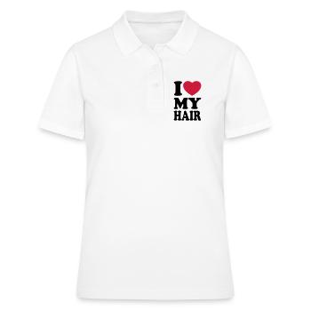 I love my hair - J'aime mes cheveux - Polo Femme - blanc - Devant - Ailine (174cm)