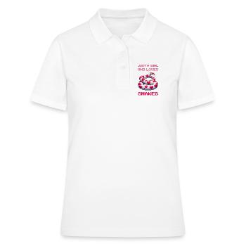 Nur ein Mädchen, das Schlangen liebt - Frauen Polo Shirt - Weiß - Vorne - Ailine (174cm)