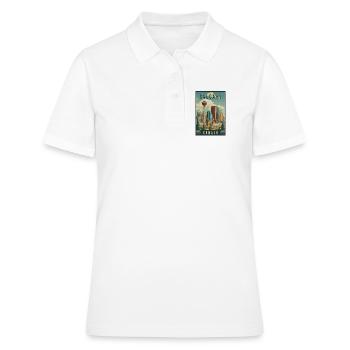 Entdecken Sie die malerische Stadtlandschaft von Calgary in Kanada - Frauen Polo Shirt - Weiß - Vorne - Ailine (174cm)