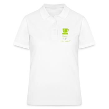 TEA-RIFFIC (Limette + Grau) - Frauen Polo Shirt - Weiß - Vorne - Ailine (174cm)