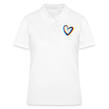 herz effekt 3d symbol liebe - Frauen Polo Shirt - Weiß - Vorne - Ailine (174cm)