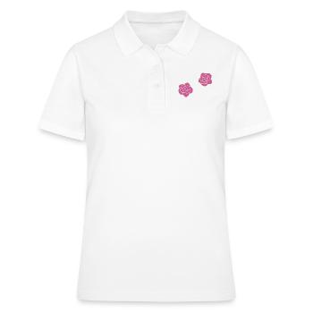 fleurs rose fleur symbole plante rose - Polo Femme - blanc - Devant - Ailine (174cm)