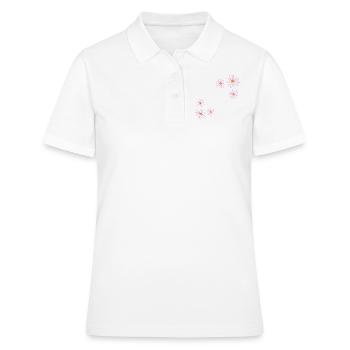 Fleurs roses fleurs plantes fleur - Polo Femme - blanc - Devant - Ailine (174cm)