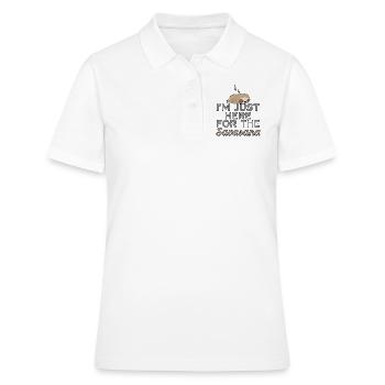 Sloth I'm Just Here For The Savasana - Frauen Polo Shirt - Weiß - Vorne - Ailine (174cm)