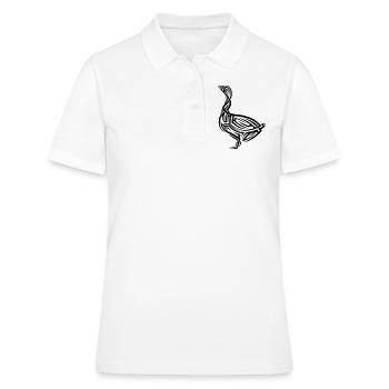 Tatouage tribal d’oie - Polo Femme - blanc - Devant - Ailine (174cm)