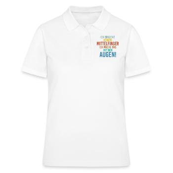Sprüche Mittelfinger - Frauen Polo Shirt - Weiß - Vorne - Ailine (174cm)