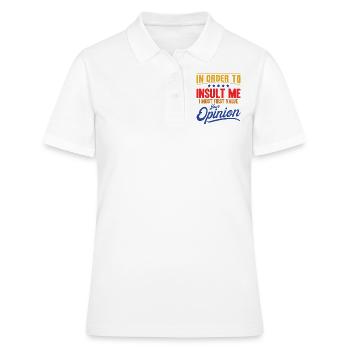 Sarcasme Ironie Cadeau sarcastique - Polo Femme - blanc - Devant - Ailine (174cm)