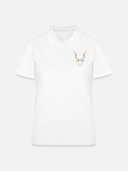 Farbiger Kudu - Frauen Polo Shirt - Weiß