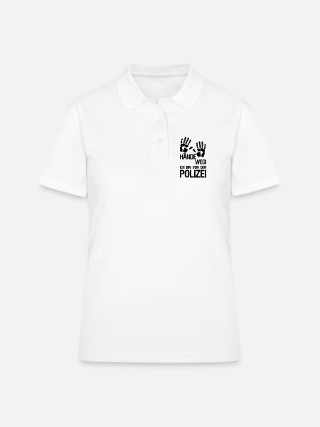 Hände weg Polizei Polizist Beruf Geschenk Spruch - Frauen Polo Shirt - Weiß