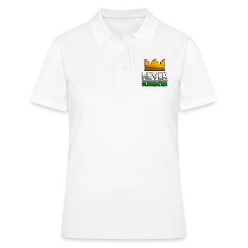 NEVER SURRENDER (Grün) + King Crown - Gaming - Frauen Polo Shirt - Weiß - Vorne - Ailine (174cm)