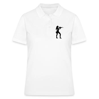 Femme Soldat - Polo Femme - blanc - Devant - Ailine (174cm)