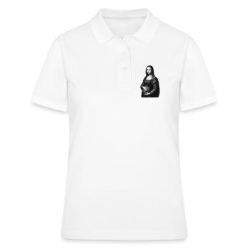 Enceinte avec un ventre de grossesse - Polo Femme - blanc - Devant - Ailine (174cm)