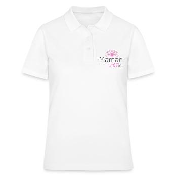 Maman zen clair - Polo Femme - blanc - Devant - Ailine (174cm)