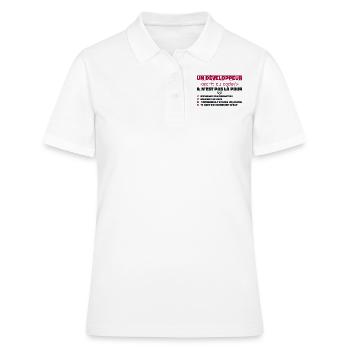 Un Développeur Écrit du Code Cadeau - Polo Femme - blanc - Devant - Ailine (174cm)