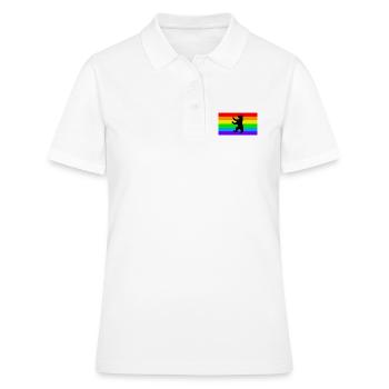 Berliner Bär / LGBT Q / Regenbogen Fahne - Frauen Polo Shirt - Weiß - Vorne - Ailine (174cm)