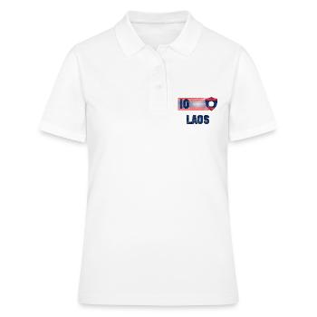 Laos Fußball Mannschaft - Frauen Polo Shirt - Weiß - Vorne - Ailine (174cm)
