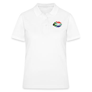 Mund Lippen mit Südafrika Farben Kontinent - Frauen Polo Shirt - Weiß - Vorne - Ailine (174cm)