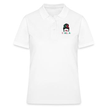 Italia Femme Italienne Fille Italie Motif - Polo Femme - blanc - Devant - Ailine (174cm)