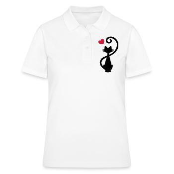 Chat - chat dame - chat - chat - minou - Polo Femme - blanc - Devant - Ailine (174cm)