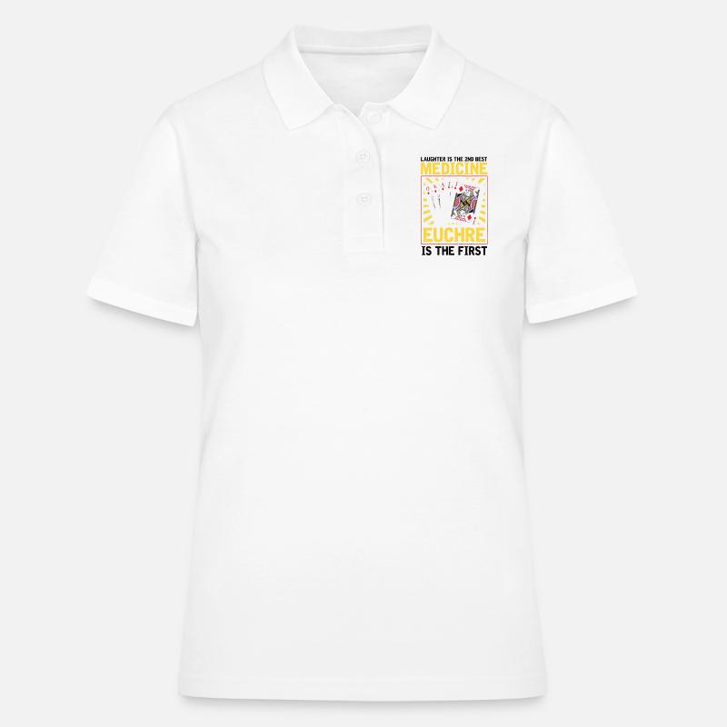 Médecine Euchre - Euchre Player Card Game Euchre - Polo Femme - blanc
