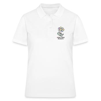 Dino-Mite Flug: Regenbogenballons - Frauen Polo Shirt - Weiß - Vorne - Ailine (174cm)