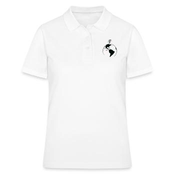 Planet Erde mit einem Baum Natur Blätter - Frauen Polo Shirt - Weiß - Vorne - Ailine (174cm)
