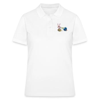 Elefant und Hase als Pirat - Frauen Polo Shirt - Weiß - Vorne - Ailine (174cm)