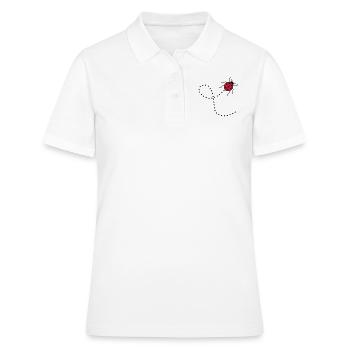 linie gestrichelt pfad weg marienkaefer klein sues - Frauen Polo Shirt - Weiß - Vorne - Ailine (174cm)