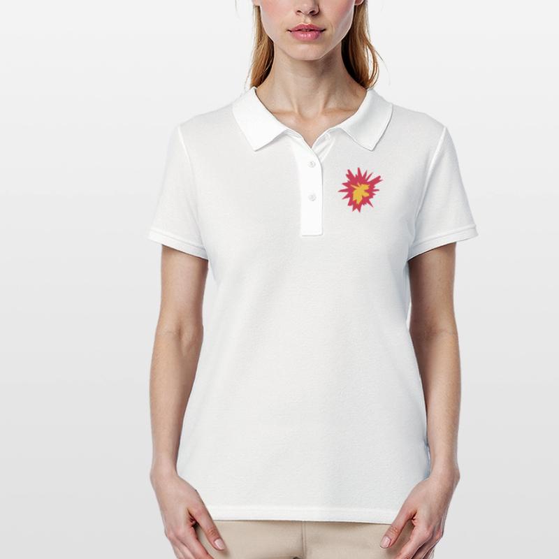 fire flame hot tnt dynamite explode explosi Women's Polo Shirt
