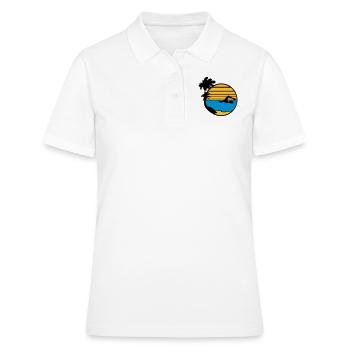 île des palmiers vacances vacances soleil plage natation - Polo Femme - blanc - Devant - Ailine (174cm)