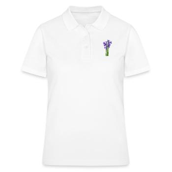 Fleurs Printemps Iris iris - Idée de cadeau - Polo Femme - blanc - Devant - Ailine (174cm)