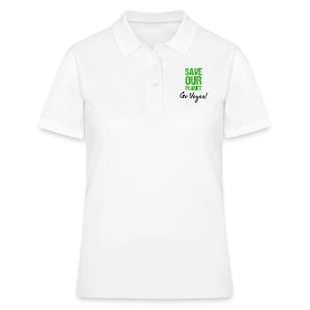 Vegan TShirt Vegan Vegan Cadeau environnemental - Polo Femme - blanc - Devant - Ailine (174cm)