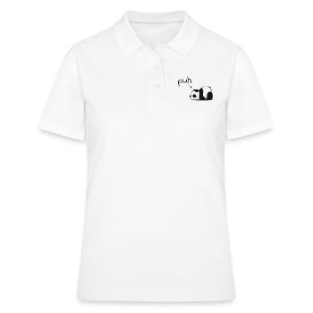 Panda Ouf Fatigué - Polo Femme - blanc - Devant - Ailine (174cm)