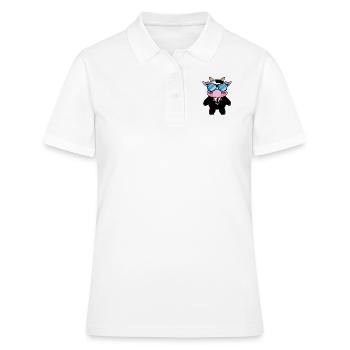 Security oder eher SeKUHrity? - Frauen Polo Shirt - Weiß - Vorne - Ailine (174cm)