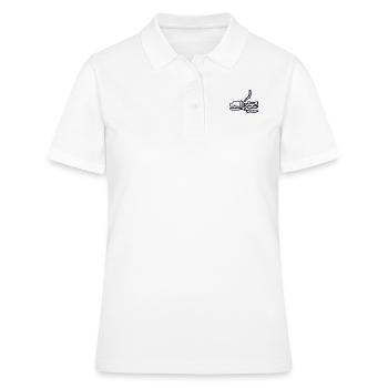 Squelette rétro Thumbs Up Pixel Art - Polo Femme - blanc - Devant - Ailine (174cm)